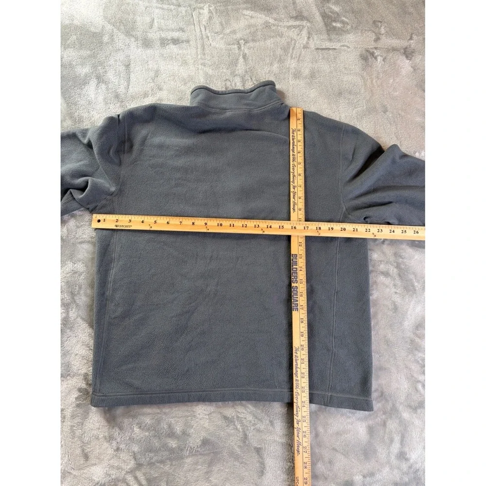 The North Face 1/4 Zip Fleece Pullover Jacket Mens M Gray Mock Neck Logo